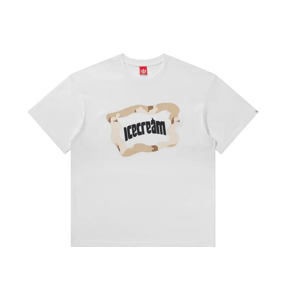 Icecream Crew Neck T-Shirt Taupe Mens White 2200